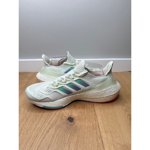 Adidas Women's Ultra Boost 22 Heat.RDY White Iridescent Running Athletic Sneaker - Picture 7 of 11